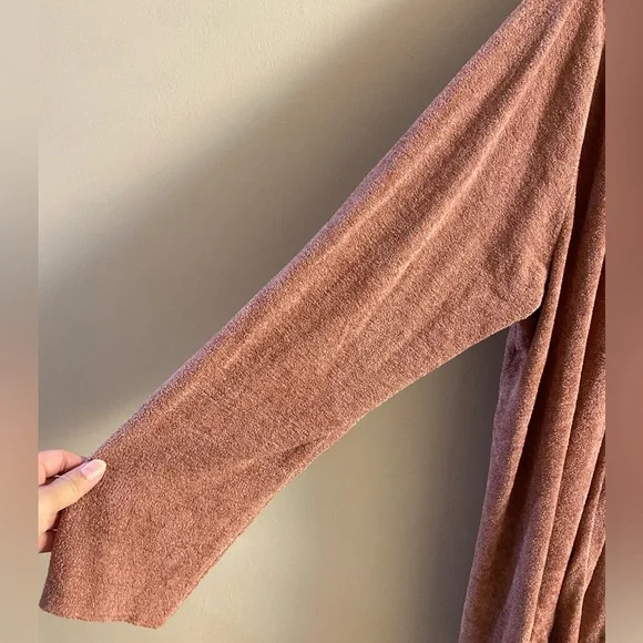 Barefoot Dreams CozyChic Ultra Lite in Brown sweater cardigan hooded 3X - Picture 5 of 8